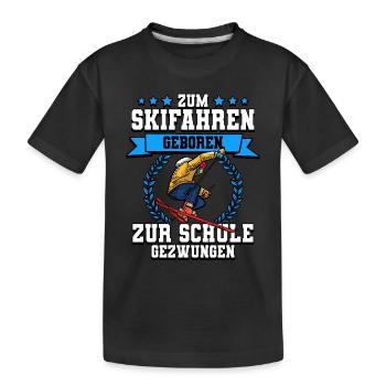 Skifahren Ski - Kinder Premium Bio T-Shirt - Schwarz - Vorne