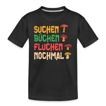 Pilzsammler Pilz Sucher - Kinder Premium Bio T-Shirt - Schwarz - Vorne