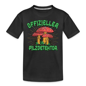 Pilzsammler Pilz Sucher - Kinder Premium Bio T-Shirt - Schwarz - Vorne