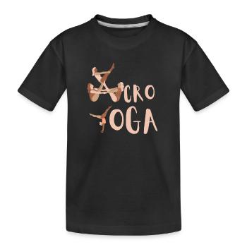 Acroyoga Manual Acro Yoga Yogi - Kinder Premium Bio T-Shirt - Schwarz - Vorne