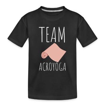 Acroyoga Manual Acro Yoga Yogi - Kinder Premium Bio T-Shirt - Schwarz - Vorne