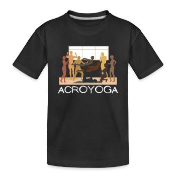 Acroyoga Manual Acro Yoga Yogi - Kinder Premium Bio T-Shirt - Schwarz - Vorne