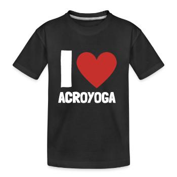 Acroyoga Manual Acro Yoga Yogi - Kinder Premium Bio T-Shirt - Schwarz - Vorne