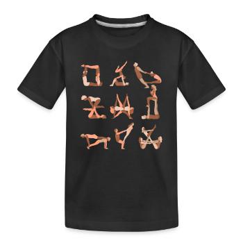 Acroyoga Manual Acro Yoga Yogi - Kinder Premium Bio T-Shirt - Schwarz - Vorne
