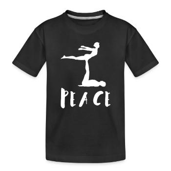 Acroyoga Manual Acro Yoga Yogi - Kinder Premium Bio T-Shirt - Schwarz - Vorne