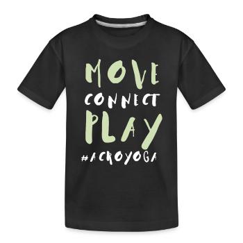 Acroyoga Manual Acro Yoga Yogi - Kinder Premium Bio T-Shirt - Schwarz - Vorne