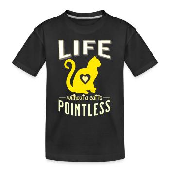 jaune une vie sans chat est inutile chats - T-shirt bio Premium Enfant - noir - Devant