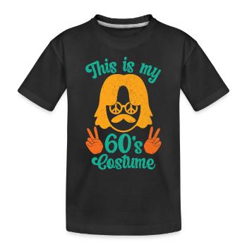60s 1960s Sixties Party Outfit Costume - Kids' Premium Organic T-Shirt - black - Front