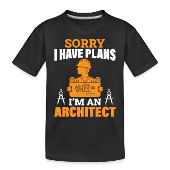 Architecte - Désolé d’avoir des plans, je suis architecte - T-shirt bio Premium Enfant - noir - Devant
