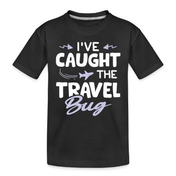 travel flight travel - Kids' Premium Organic T-Shirt - black - Front