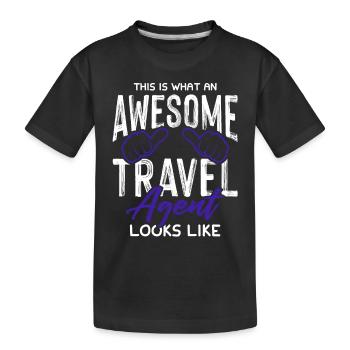awesome travel agent - Kinder Premium Bio T-Shirt - Schwarz - Vorne