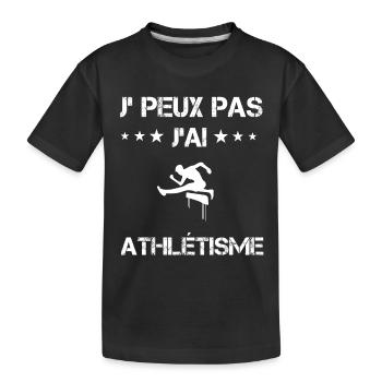 Je peux pas j'ai athlétisme courir cadeau athlète - T-shirt bio Premium Enfant - noir - Devant