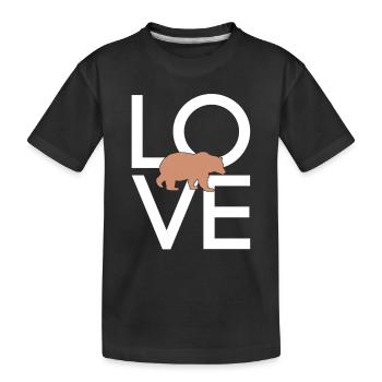 Bear - Kids' Premium Organic T-Shirt - black - Front