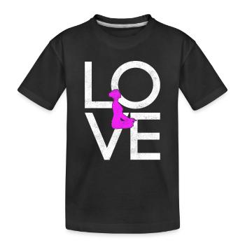 Yoga - Kids' Premium Organic T-Shirt - black - Front