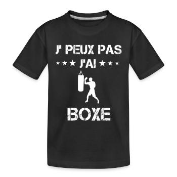 Je peux pas j'ai boxe cadeau boxeur - T-shirt bio Premium Enfant - noir - Devant