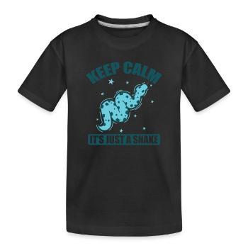 Keep Calm it’s just a Snake Schlange Reptil - Kinder Premium Bio T-Shirt - Schwarz - Vorne