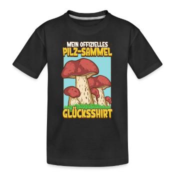 Pilzsammler Pilz Sucher - Kinder Premium Bio T-Shirt - Schwarz - Vorne
