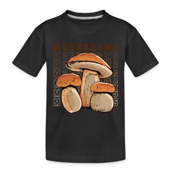 Pilzsammler Pilz Sucher - Kinder Premium Bio T-Shirt - Schwarz - Vorne