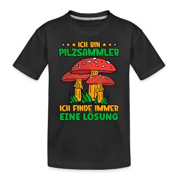 Pilzsammler Pilz Sucher - Kinder Premium Bio T-Shirt - Schwarz - Vorne