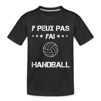 Je peux pas j'ai handball cadeau handballeur - T-shirt bio Premium Enfant - noir - Devant