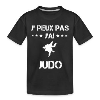 Je peux pas j'ai judo cadeau judoka - T-shirt bio Premium Enfant - noir - Devant