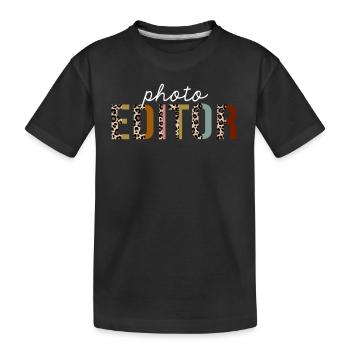 Photo Editor Leopard Print Lustiges Geschenk - Kinder Premium Bio T-Shirt - Schwarz - Vorne