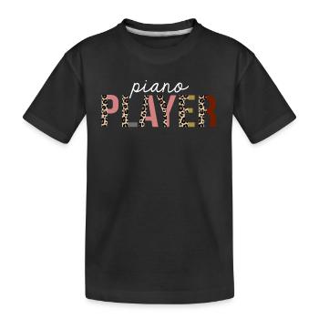 Piano Player Leopard Print Lustiges Geschenk - Kinder Premium Bio T-Shirt - Schwarz - Vorne