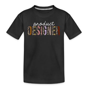 Product designer Leopard Print Funny Gift - Kids' Premium Organic T-Shirt - black - Front