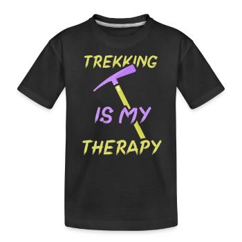 Trekking Ist Meine Therapie Wandern Wanderer - Kinder Premium Bio T-Shirt - Schwarz - Vorne