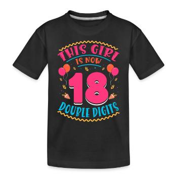 Cette fille a maintenant 18 | Thème Cupcake - T-shirt bio Premium Enfant - noir - Devant