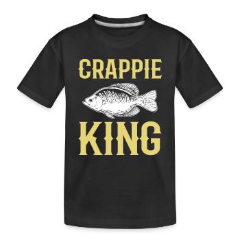 Crappie King Crappie Fishing Fish Hunting - Kids' Premium Organic T-Shirt - black - Front