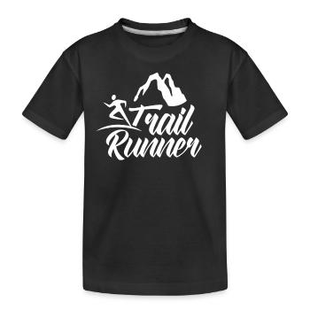 Trail Runner Trail Run Running Race - Kids' Premium Organic T-Shirt - black - Front