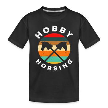 Rétro Hobby Horse Hobby Horsing - T-shirt bio Premium Enfant - noir - Devant