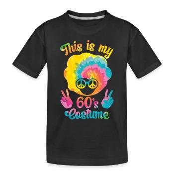 60s 1960s Sixties Party Outfit Costume - Kids' Premium Organic T-Shirt - black - Front