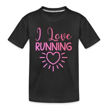 Ich liebe Rennen - Kinder Premium Bio T-Shirt - Schwarz - Vorne