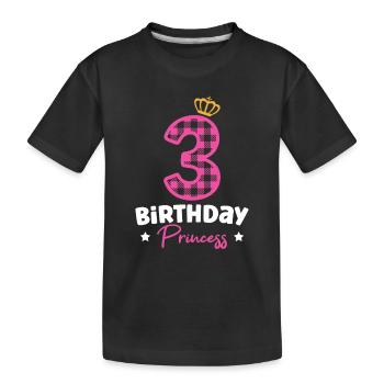 3. Geburtstag Mädchen Geschenk - Kinder Premium Bio T-Shirt - Schwarz - Vorne
