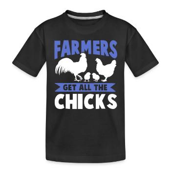 éleveur de poulet - T-shirt bio Premium Enfant - noir - Devant