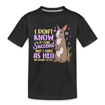 Mignon défi de lapin ambitieux - T-shirt bio Premium Enfant - noir - Devant