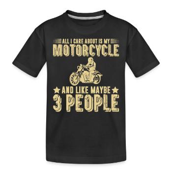 Je m’occupe de ma moto et de 3 personnes - T-shirt bio Premium Enfant - noir - Devant