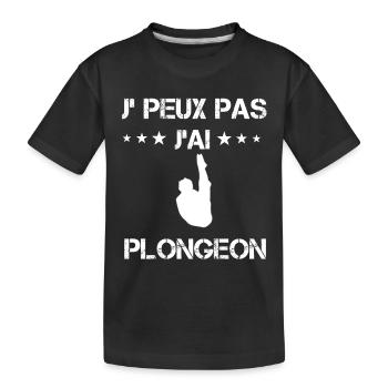 Je peux pas j'ai plongeon cadeau plongeur - T-shirt bio Premium Enfant - noir - Devant