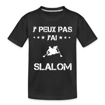 Je peux pas j'ai slalom cadeau slalomeur - T-shirt bio Premium Enfant - noir - Devant