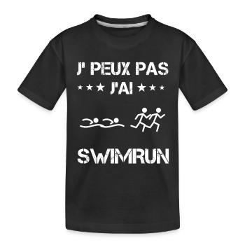 Je peux pas j'ai swimrun cadeau triathlète - T-shirt bio Premium Enfant - noir - Devant