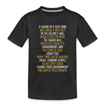 Requin dans un aquarium - T-shirt bio Premium Enfant - noir - Devant
