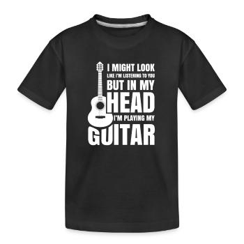 Guitare électrique Guitariste Guitare acoustique Musicien - T-shirt bio Premium Enfant - noir - Devant