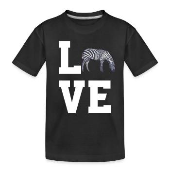 Liebe Zebras - Kinder Premium Bio T-Shirt - Schwarz - Vorne