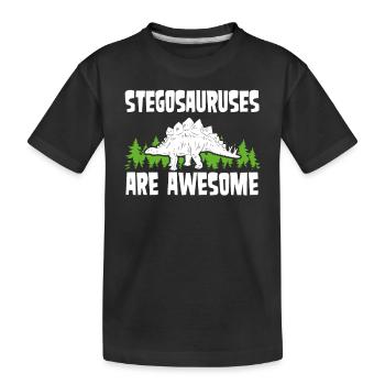 Stegosaurus est grand - T-shirt bio Premium Enfant - noir - Devant