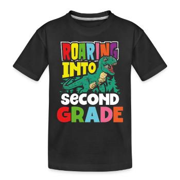 Mit Gebrüll In Die 2. Klasse - Kinder Premium Bio T-Shirt - Schwarz - Vorne