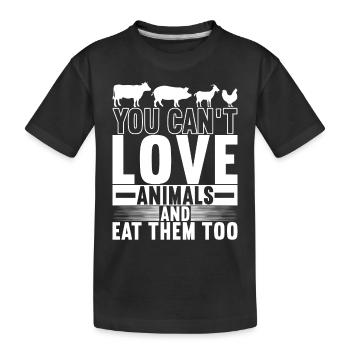 Vegan Vegetarier - Kinder Premium Bio T-Shirt - Schwarz - Vorne