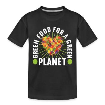 Vegan Vegetarier - Kinder Premium Bio T-Shirt - Schwarz - Vorne