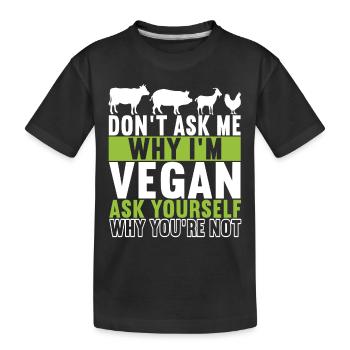 Vegan Vegetarier - Kinder Premium Bio T-Shirt - Schwarz - Vorne